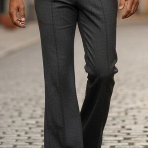 Vintage 70s Necessary Objects Charcoal Bell Bottom Pants 35W 40L Disco Travolta